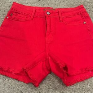 Judy Blue Bright Red Jean Shorts